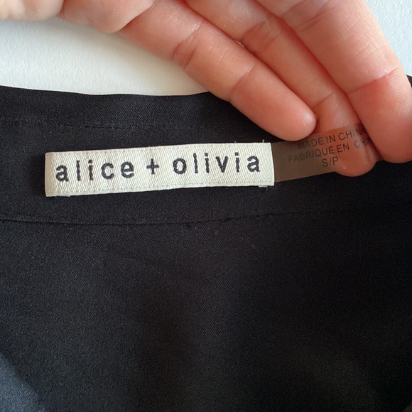 Alice + Olivia Black Silk Blouse size SP - Picture 5 of 6